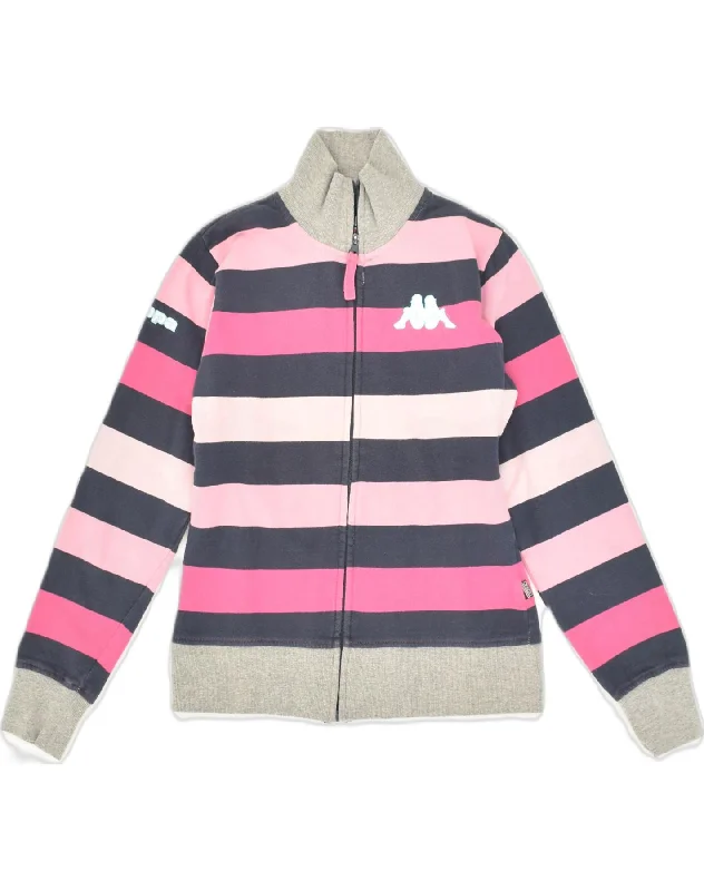 men's casual jackets -KAPPA Girls Tracksuit Top Jacket 14-15 Years XL Multicoloured Striped