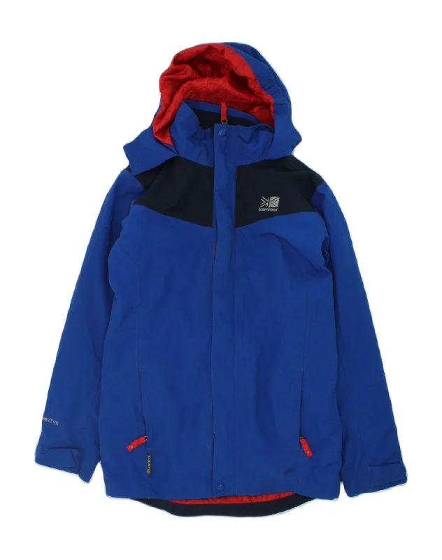 men's high-performance jackets -KARRIMOR Boys Hooded Windbreaker Jacket 11-12 Years Blue Nylon