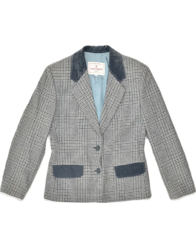 men's rain jackets -LAURA BIAGIOTTI Girls 2 Button Blazer Jacket 15-16 Years 2XL Grey Check