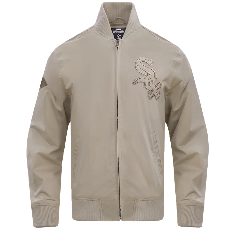 men's high-performance jackets -MLB CHICAGO WHITE SOX NEUTRAL TWILL JACKET (TAUPE)