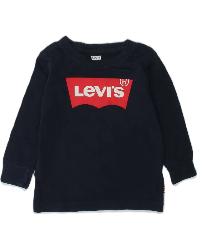 men's streetwear hoodies -LEVI'S Baby Boys Graphic Sweatshirt Jumper 9-12 Months Navy Blue