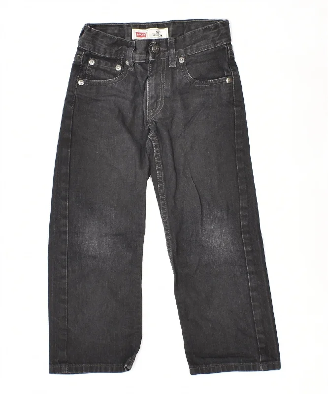 LEVI'S Boys 505 Straight Jeans 4-5 Years W20 L17 Black Cotton