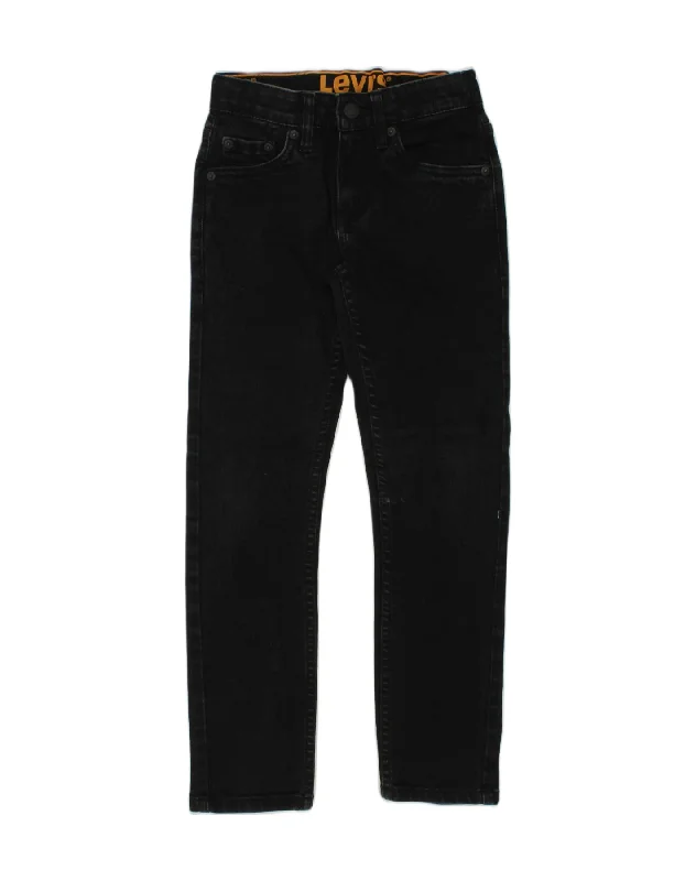 LEVI'S Boys 510 Slim Jeans 7-8 Years W24 L22  Black Cotton