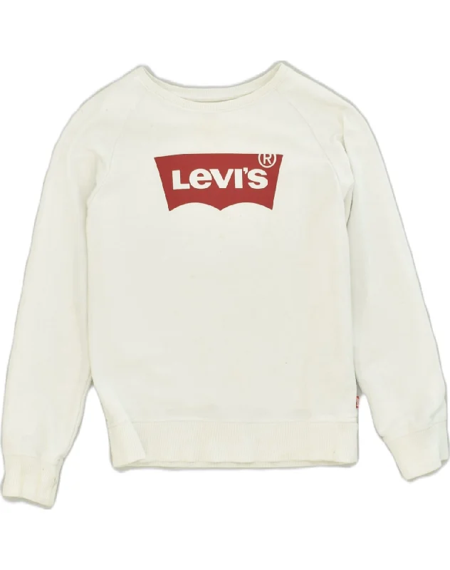 men's hoodie for fashion -LEVI'S Boys San Francisco Graphic Sweatshirt Jumper 11-12 Years White