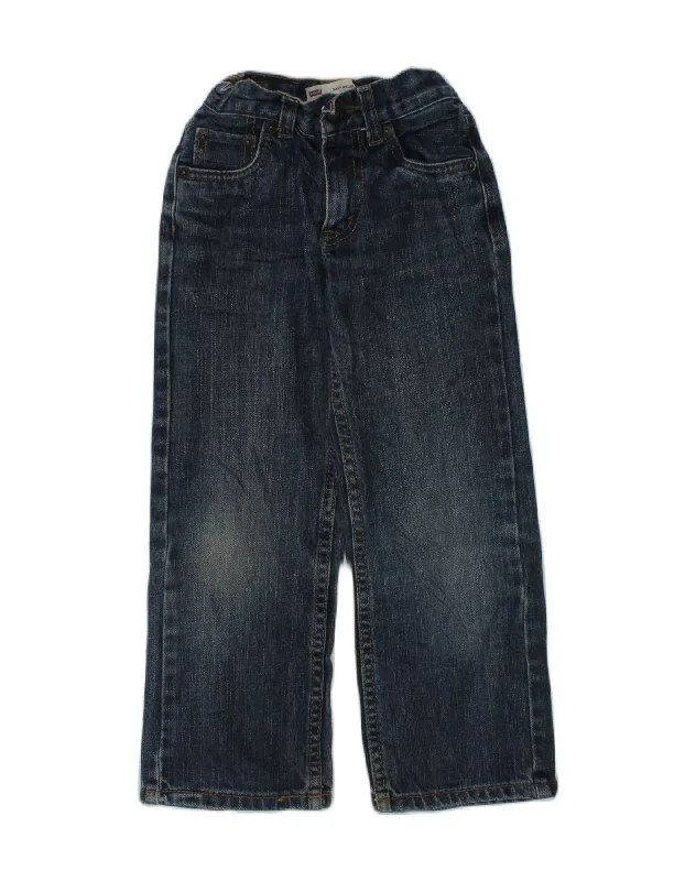 LEVI'S Boys Straight Jeans 5-6 Years W18 L18 Navy Blue Cotton