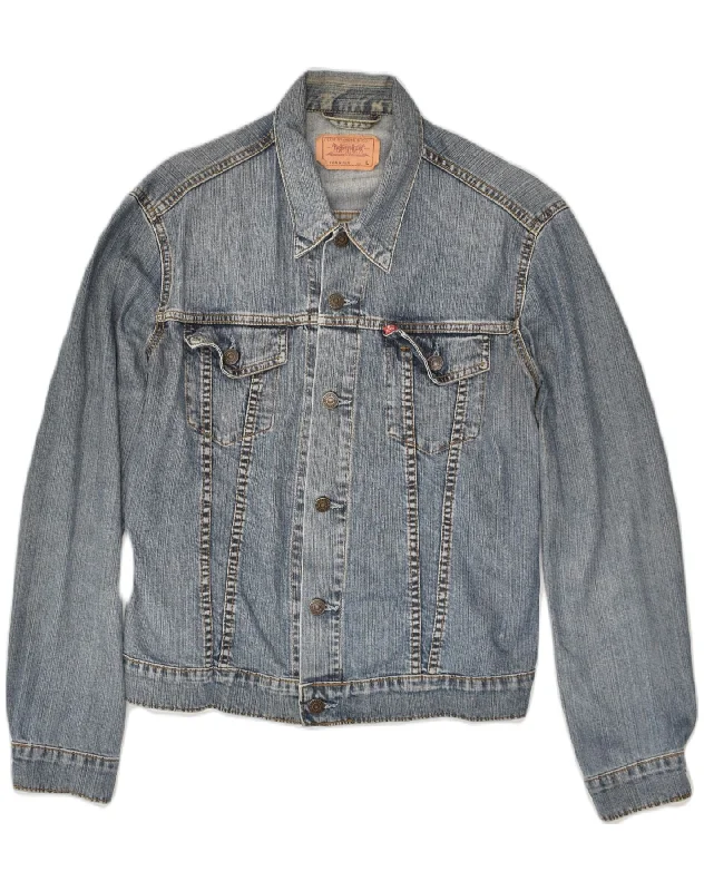 men's versatile jackets for fall -LEVI'S Girls Denim Jacket 11-12 Years Large Blue Cotton