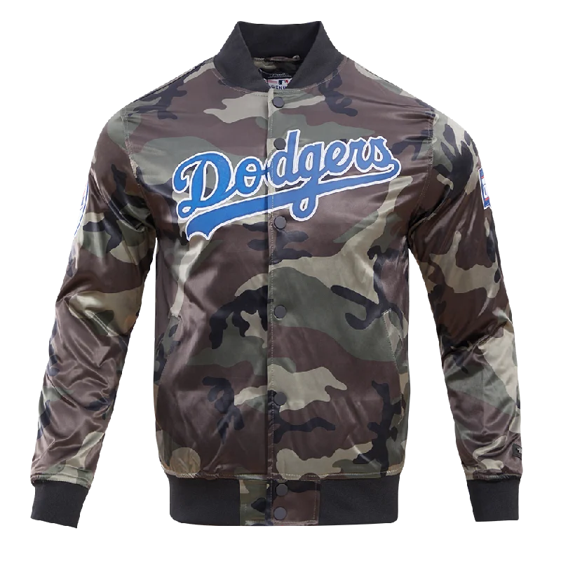 men's long sleeve jackets -MLB LOS ANGELES DODGERS CAMO AOP MEN'S SATIN JACKET (CAMO)