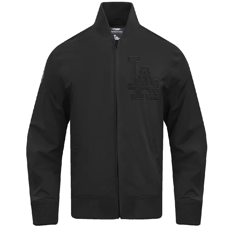 men's down-filled jackets -MLB LOS ANGELES DODGERS NEUTRAL TWILL JACKET (BLACK)