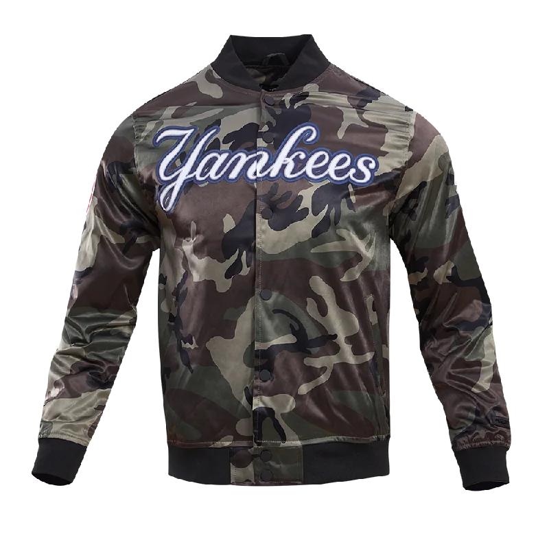 men's high-performance jackets -MLB NEW YORK YANKEES CAMO AOP MEN'S SATIN JACKET (CAMO)