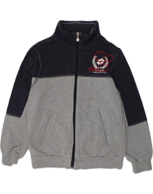 men's high-performance jackets -LOTTO Boys Tracksuit Top Jacket 13-14 Years XS Grey Colourblock Cotton