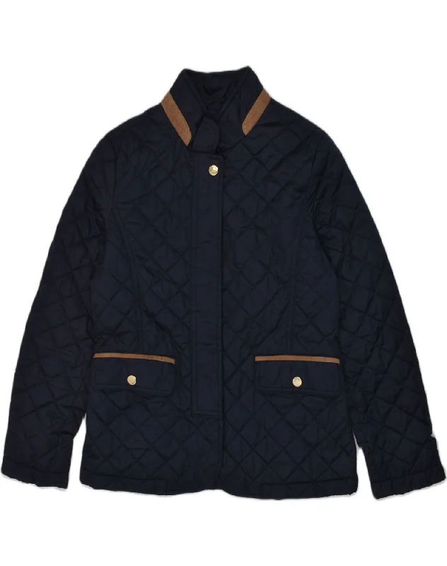 men's sports jackets -MASSIMO DUTTI Girls Quilted Jacket 11-12 Years Navy Blue Nylon