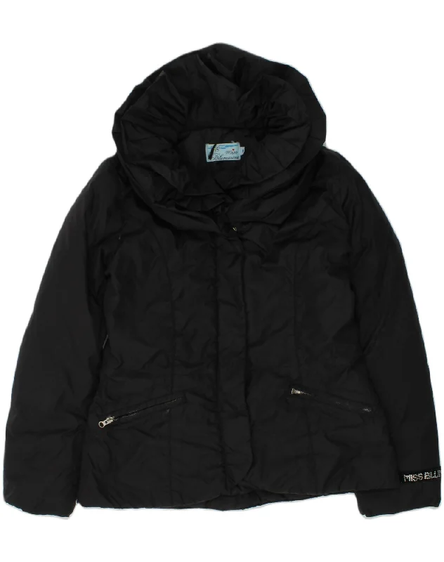 men's formal winter jackets -MISS BLUMARINE Girls Padded Jacket 7-8 Years Black Polyester