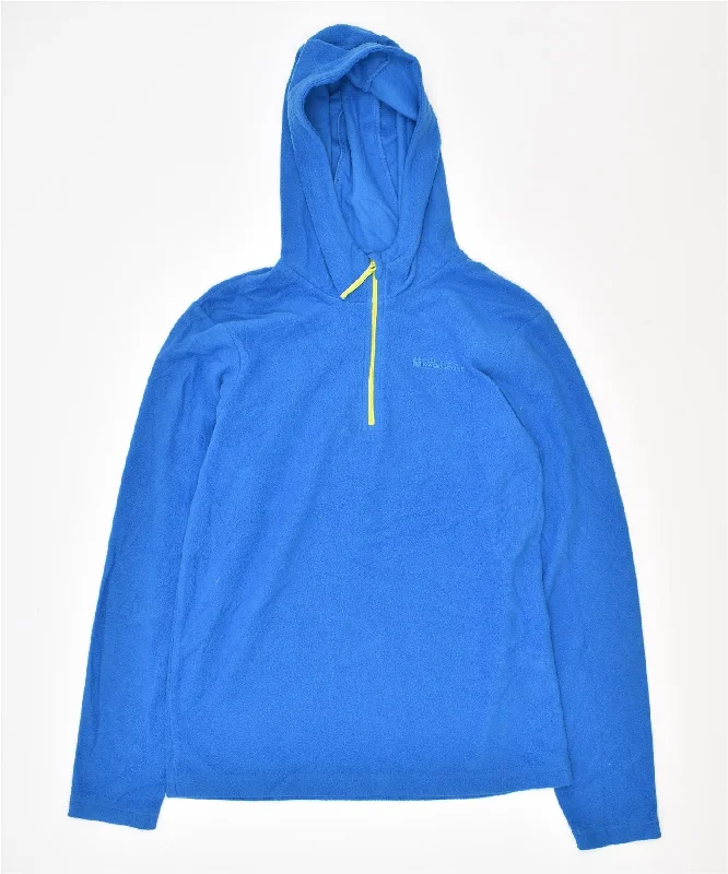 men's graphic sweatshirts with hoods -MOUNTAIN WAREHOUSE Boys Fleece Hoodie Jumper 11-12 Years Blue Polyester