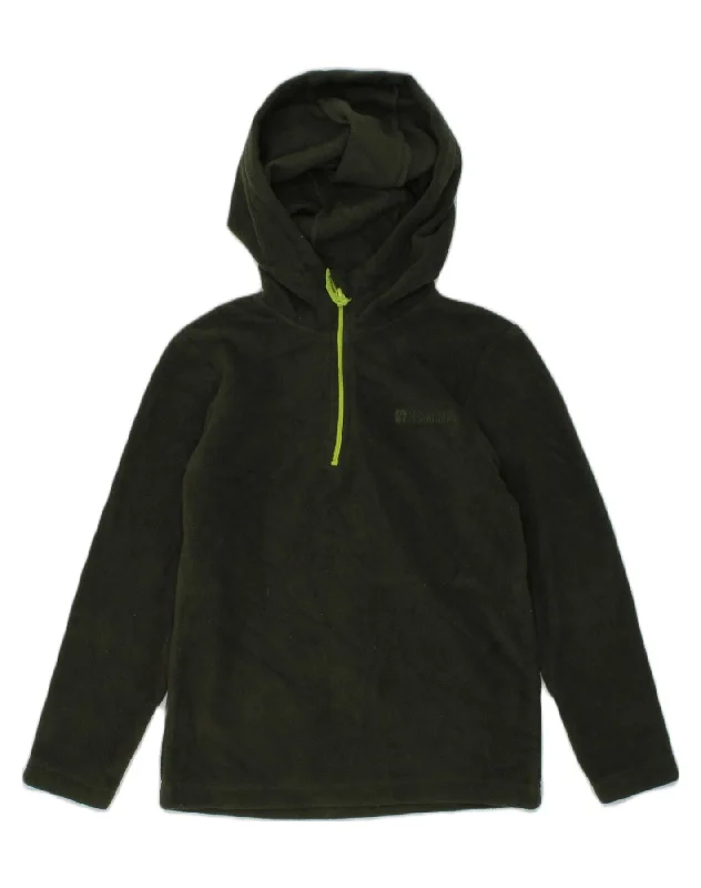 men's hoodie for sports activities -MOUNTAIN WAREHOUSE Boys Fleece Hoodie Jumper 5-6 Years Green Polyester