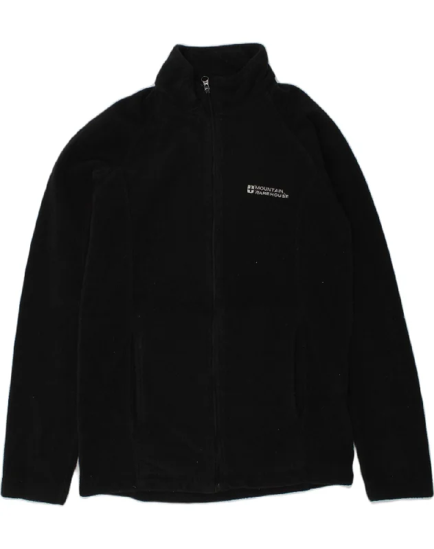 men's windbreaker jackets -MOUNTAIN WAREHOUSE Boys Fleece Jacket 11-12 Years Black Polyester