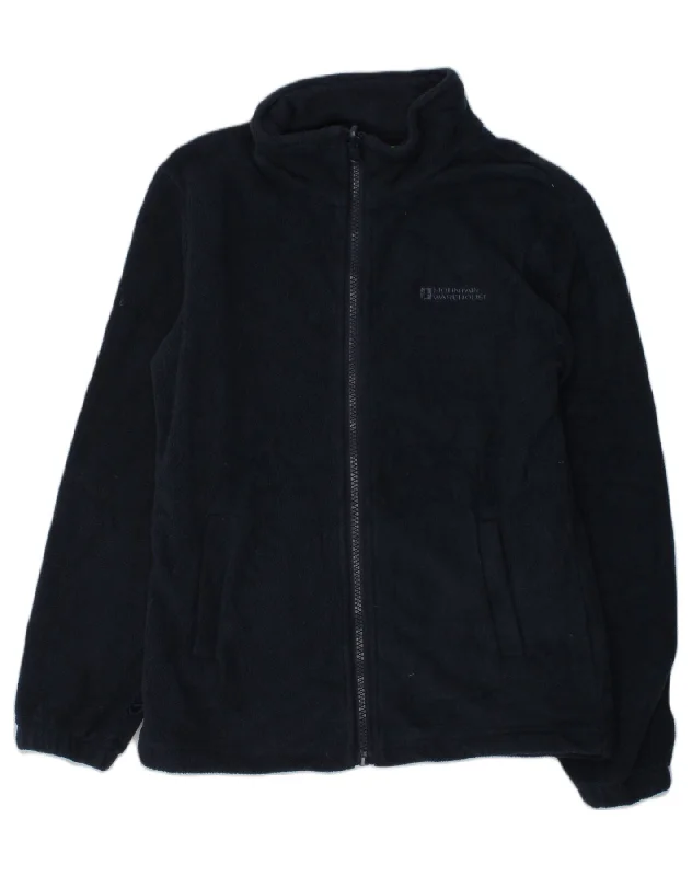 men's casual outerwear jackets -MOUNTAIN WAREHOUSE Boys Fleece Jacket 9-10 Years Black Polyester