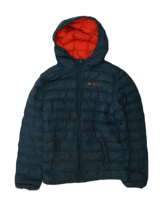 men's fashionable winter jackets -MOUNTAIN WAREHOUSE Boys Hooded Padded Jacket 9-10 Years Green Polyester