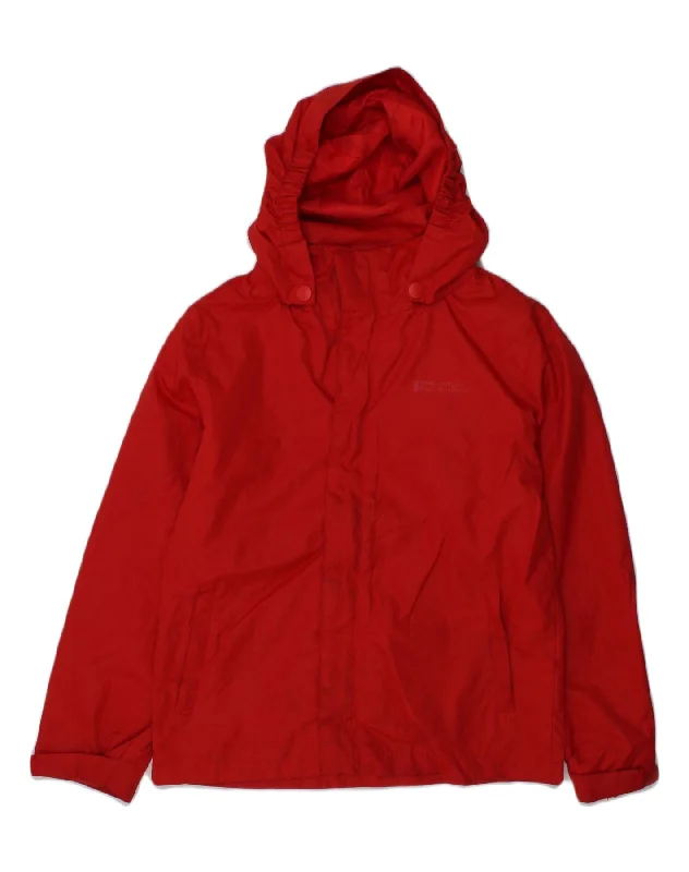 men's fashionable winter jackets -MOUNTAIN WAREHOUSE Boys Hooded Rain Jacket 7-8 Years Red Polyester