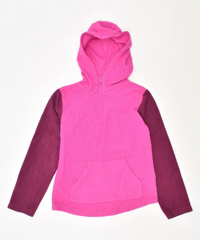 men's warm hoodies -MOUNTAIN WAREHOUSE Girls Fleece Hoodie Jumper 7-8 Years Pink Polyester