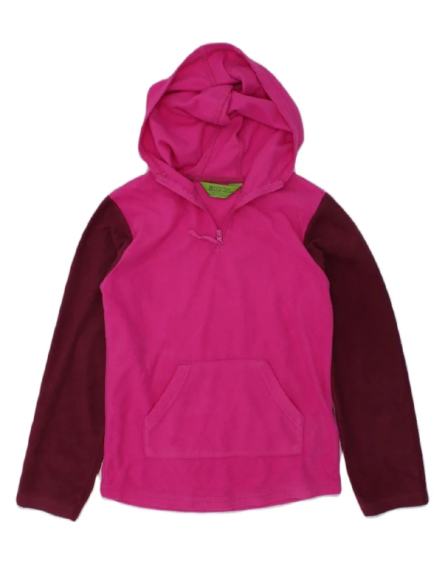 men's warm hoodie jackets -MOUNTAIN WAREHOUSE Girls Fleece Hoodie Jumper 9-10 Years Pink Polyester