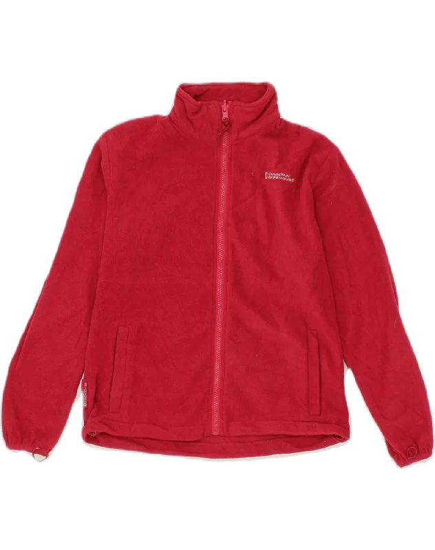 men's fleece-lined jackets -MOUNTAIN WAREHOUSE Girls Fleece Jacket 11-12 Years Red Polyester