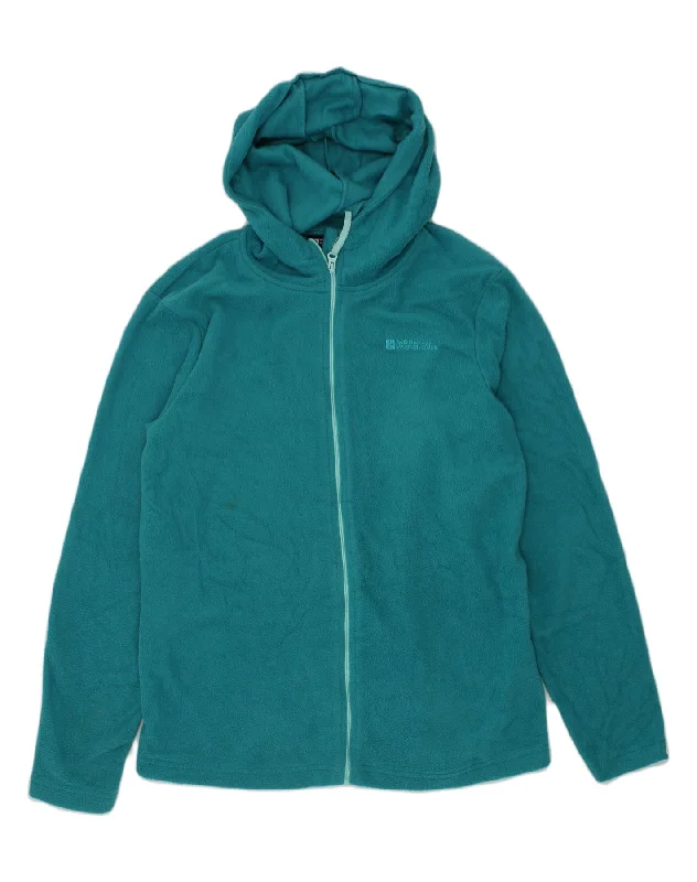 men's warm parkas for winter -MOUNTAIN WAREHOUSE Girls Fleece Jacket 12-13 Years Turquoise Polyester