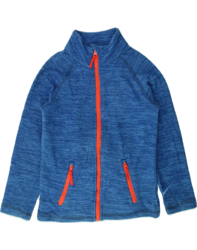 men's winter jackets -MOUNTAIN WAREHOUSE Girls Fleece Jacket 5-6 Years Blue Pinstripe Polyester