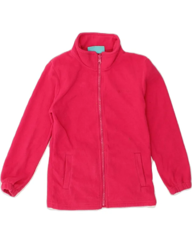 men's winter coats with fur -MOUNTAIN WAREHOUSE Girls Fleece Jacket 9-10 Years Pink Polyester