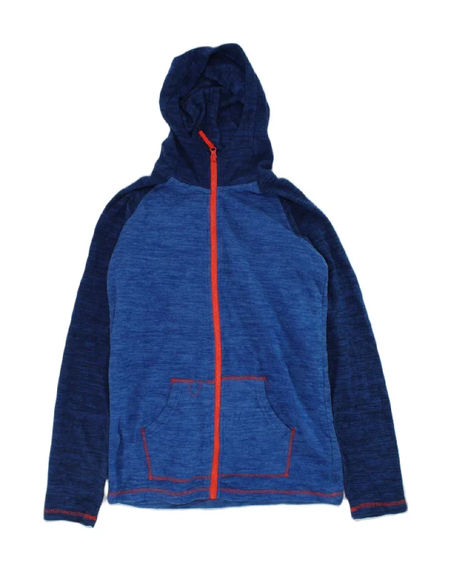 men's winter jackets with hood -MOUNTAIN WAREHOUSE Girls Hooded Fleece Jacket 12-13 Years Blue Colourblock