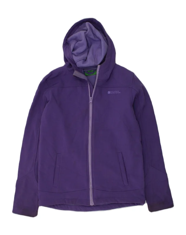 men's wind-resistant jackets -MOUNTAIN WAREHOUSE Girls Hooded Tracksuit Top Jacket 11-12 Years Purple