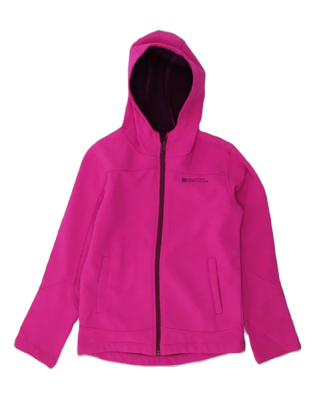 men's zip-up hooded jackets -MOUNTAIN WAREHOUSE Girls Hooded Windbreaker Jacket 9-10 Years Pink