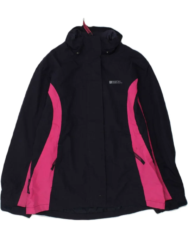 men's softshell winter jackets -MOUNTAIN WAREHOUSE Girls Rain Jacket 9-10 Years Purple Colourblock Nylon