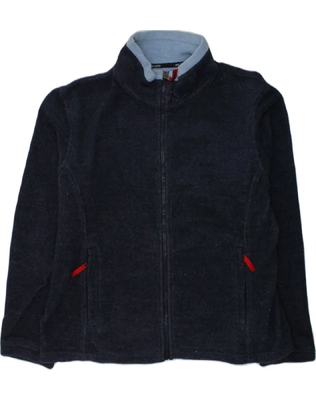 men's rain jackets -MUSTO Boys Loose Fit Fleece Jacket 15-16 Years Navy Blue Polyester