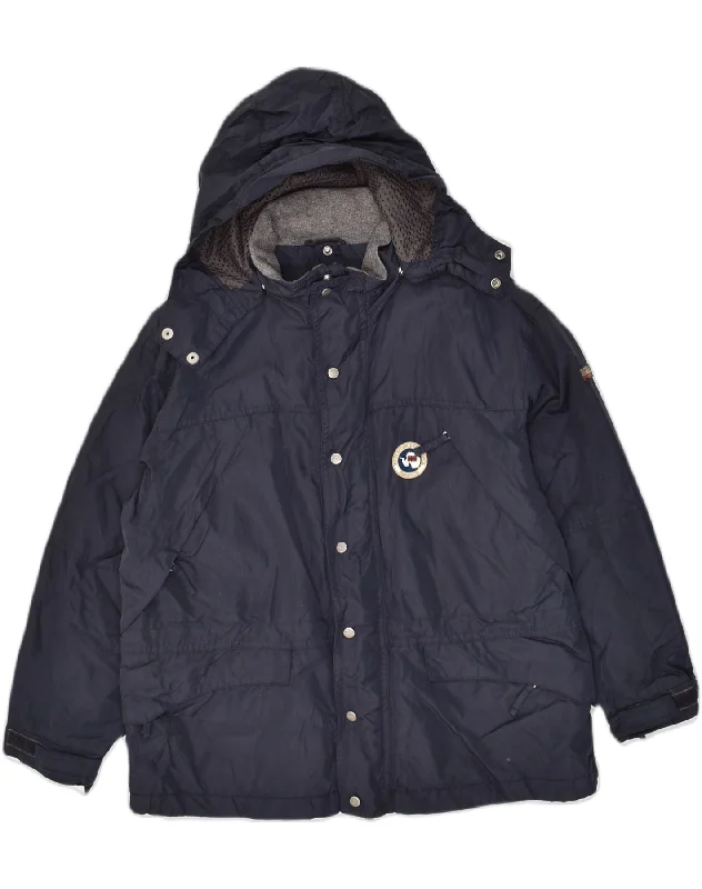 men's softshell winter jackets -NAPAPIJRI Boys Hooded Windbreaker Jacket 11-12 Years Navy Blue Nylon