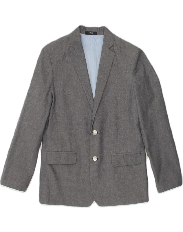 men's sports jackets for work -NAUTICA Boys 2 Button Blazer Jacket 13-14 Years Grey Cotton