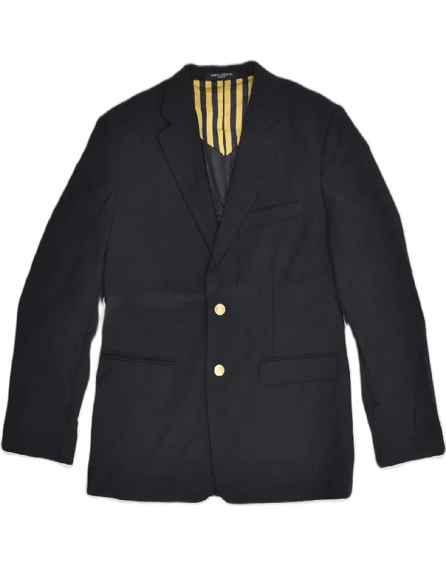 men's long sleeve jackets -NAUTICA Boys 2 Button Blazer Jacket 15-16 Years Black Polyester