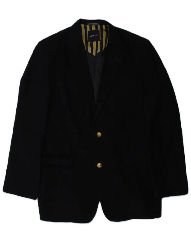 men's rain-resistant jackets -NAUTICA Boys Regular Fit 2 Button Blazer Jacket 15-16 Years Black