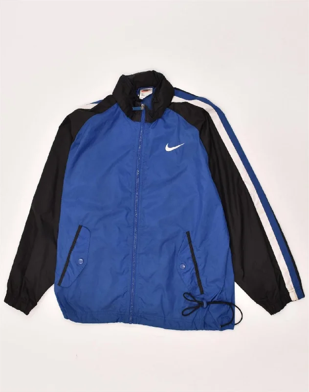 men's winter coats with fur -NIKE Boys Graphic Hooded Tracksuit Top Jacket 13-14 Years Large Blue