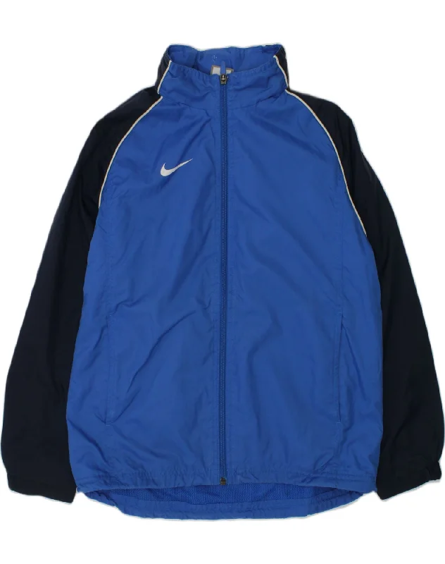 men's winter jackets -NIKE Boys Tracksuit Top Jacket 10-11 Years Medium Blue Nylon