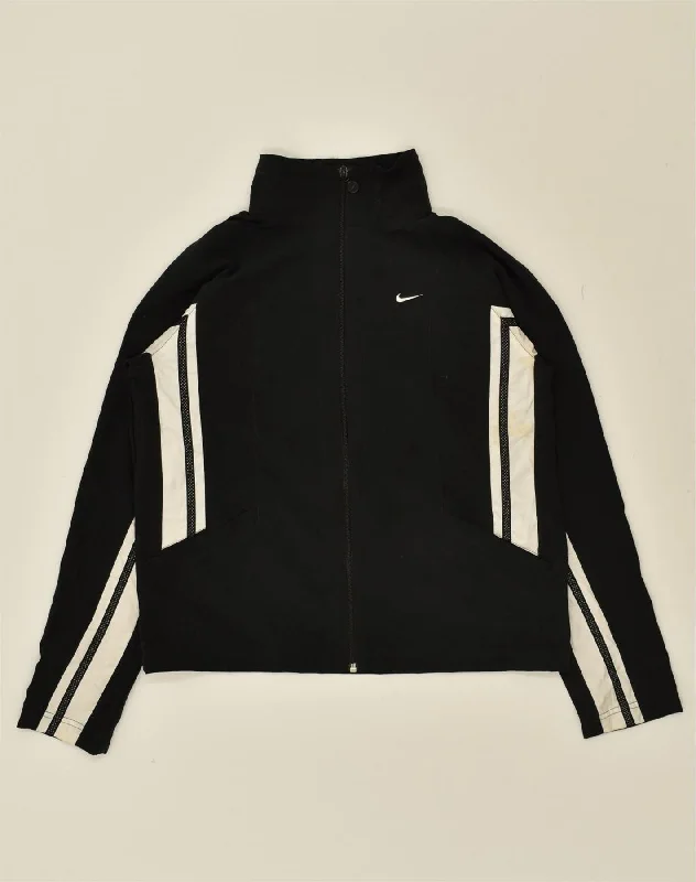 men's slim-fit jackets for work -NIKE Girls Oversized Tracksuit Top Jacket 8-9 Years Medium Black