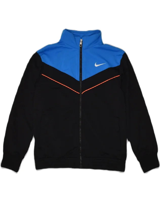 men's stylish jackets for winter -NIKE Girls Tracksuit Top Jacket 12-13 Years Large Black Colourblock