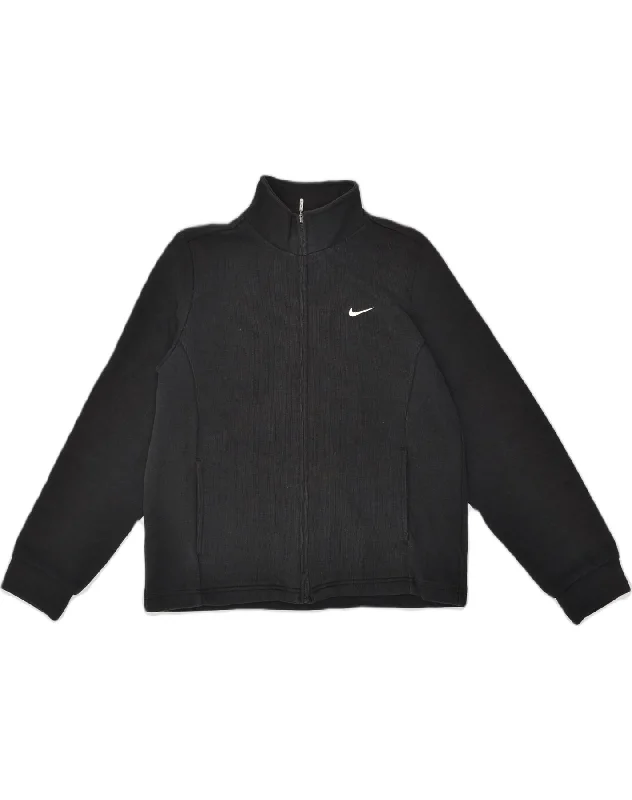 men's lightweight puffer jackets -NIKE Girls Tracksuit Top Jacket 8-9 Years Medium Black Cotton