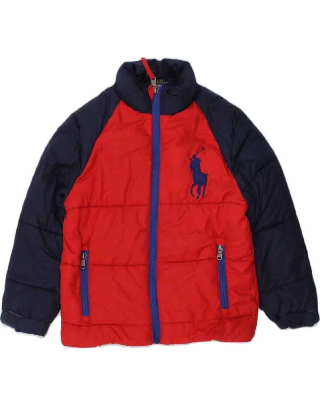 men's versatile jackets for fall -POLO RALPH LAUREN Boys Padded Jacket 4-5 Years Blue Colourblock Polyester