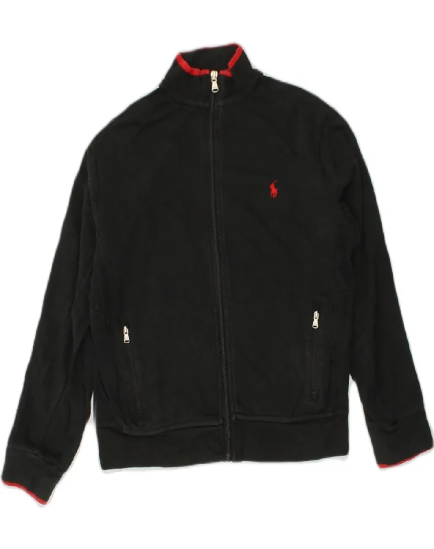 men's quilted jackets -POLO RALPH LAUREN Boys Tracksuit Top Jacket 10-11 Years Medium Black