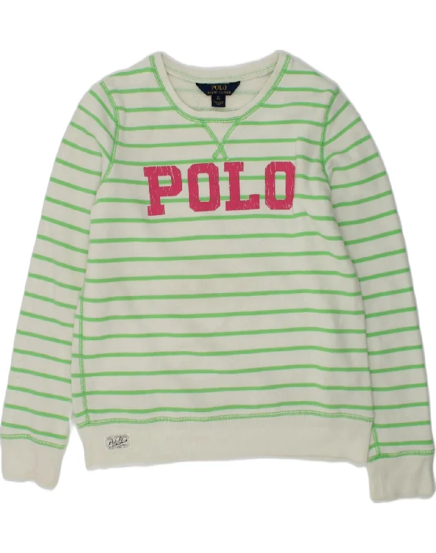 men's hoodie for fall season -POLO RALPH LAUREN Girls Graphic Sweatshirt Jumper 15-16 Years XL Green