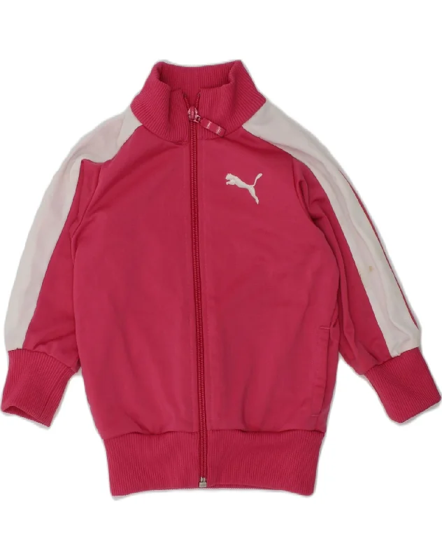 men's formal jackets -PUMA Baby Girls Bomber Jacket 6-9 Months Pink Polyester