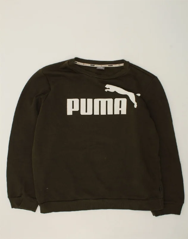 men's hoodie with stylish patterns -PUMA Boys Graphic Sweatshirt Jumper 13-14 Years Black