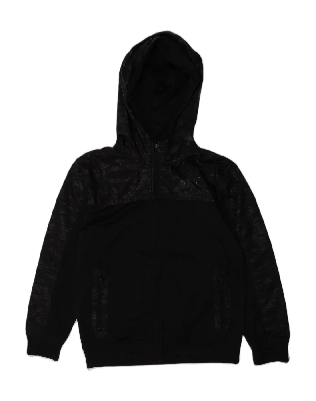 men's weather-resistant jackets -PUMA Boys Hooded Tracksuit Top Jacket 13-14 Years Small  Black Camouflage