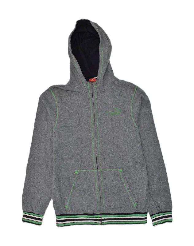 men's oversized sweatshirt hoodies -PUMA Boys Hoodie Jumper 15-16 Years Grey Cotton