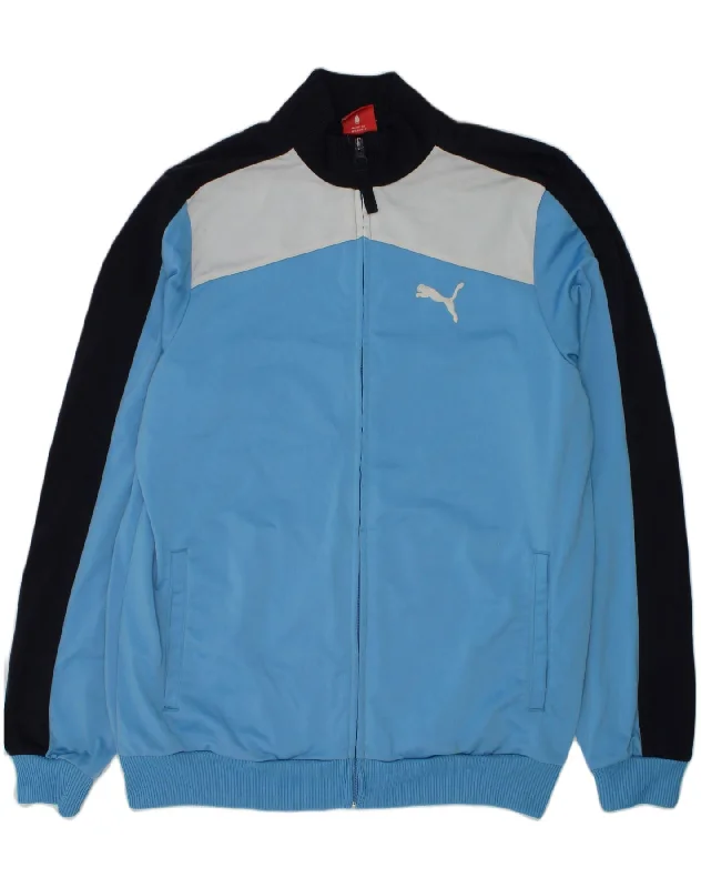 men's insulated jackets for snow -PUMA Boys Tracksuit Top Jacket 15-16 Years Blue Colourblock Polyester